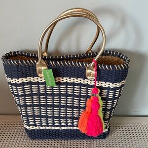Lilly Pulitzer Coastal Straw Tote, NWT